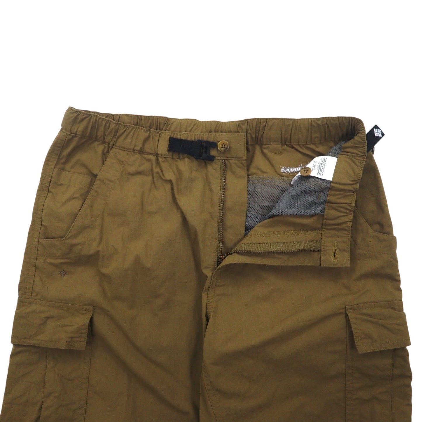Columbia ウッドブリッジ カーゴパンツ アウトドア クライミングパンツ L ベージュ ナイロン リップストップ 撥水 メッシュライナー OMNI-WICK PM8527
