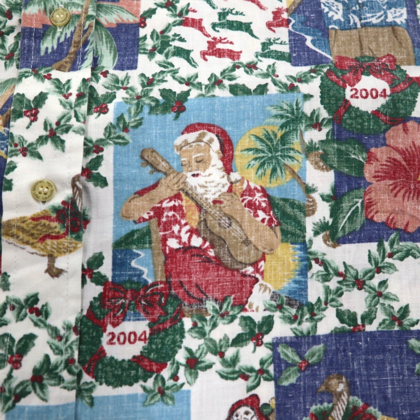 Reyn Spooner ハワイ製 MELE KALIMAKA アロハシャツ ボックスシャツ XL マルチカラー 総柄