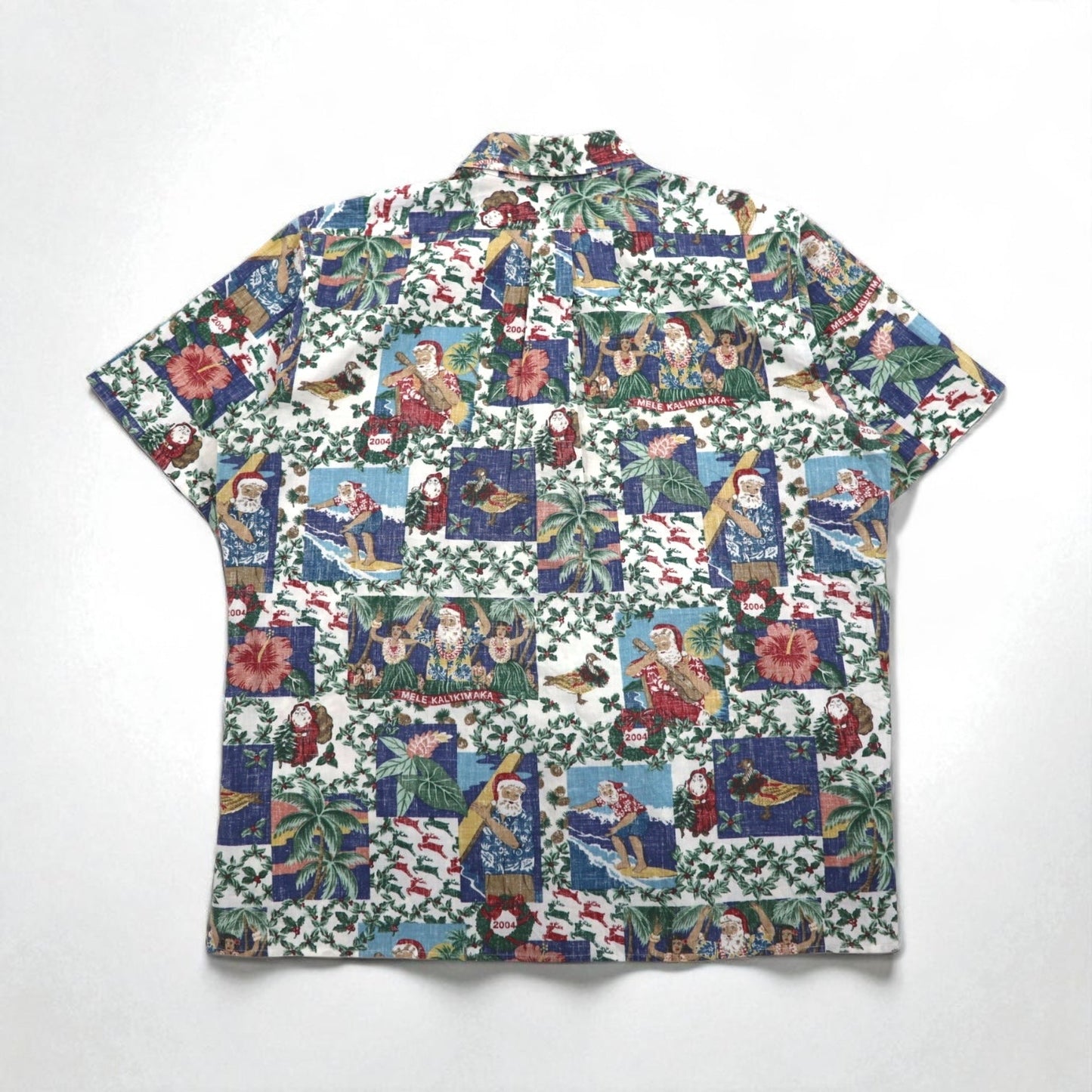 Reyn Spooner ハワイ製 MELE KALIMAKA アロハシャツ ボックスシャツ XL マルチカラー 総柄
