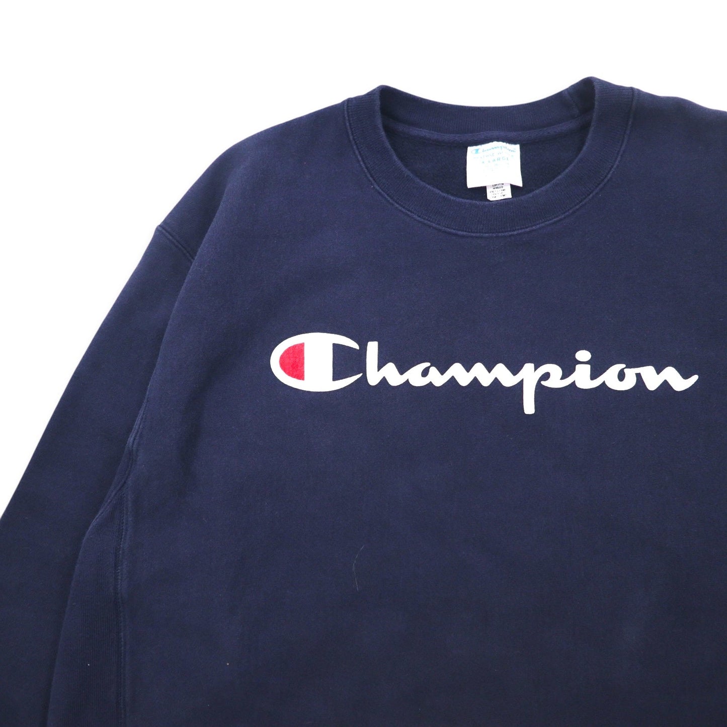 Champion リバースウィーブ REVERSE WEAVE スクリプトロゴ プリント スウェット 3XL ネイビー 青単タグ 復刻 エルサルバドル製