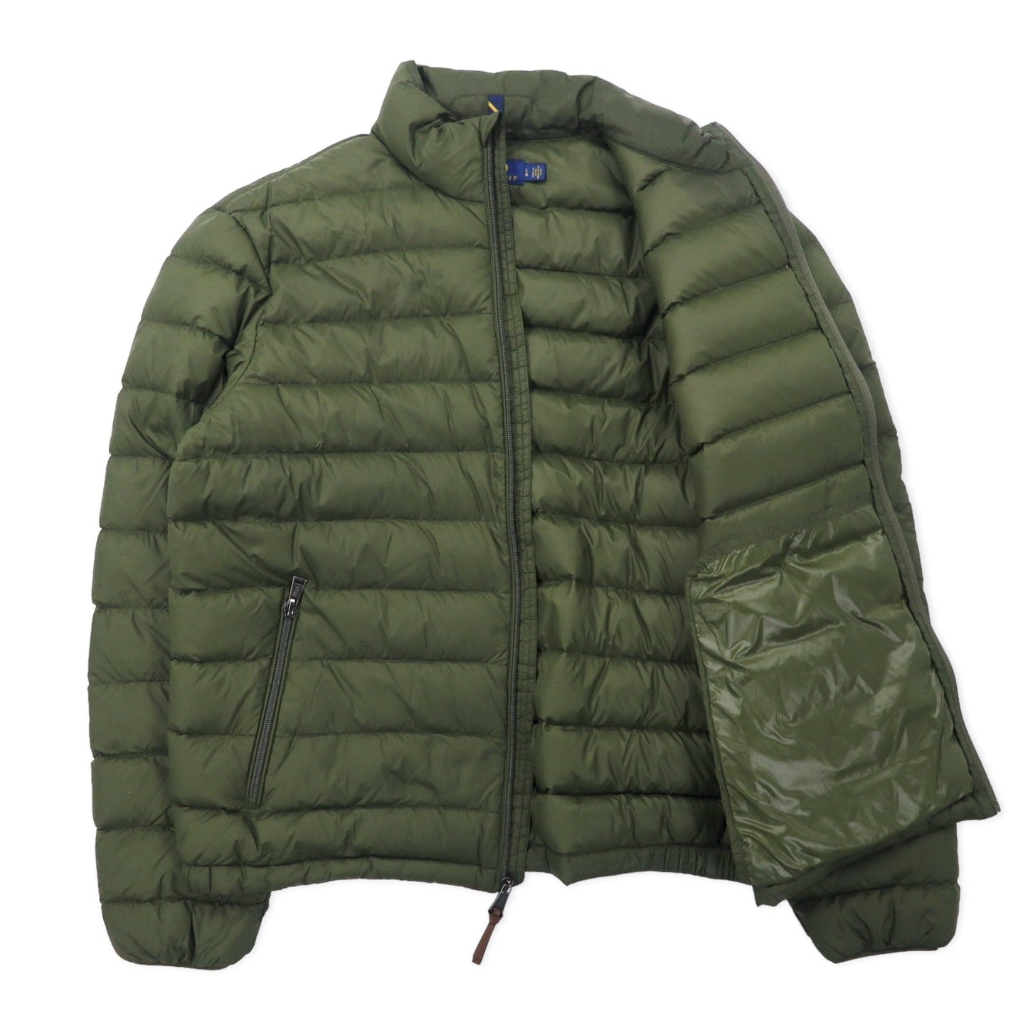 POLO RALPH LAUREN ダウンジャケット L カーキ ナイロン ホワイトダックフェザー スモールポニー刺繍