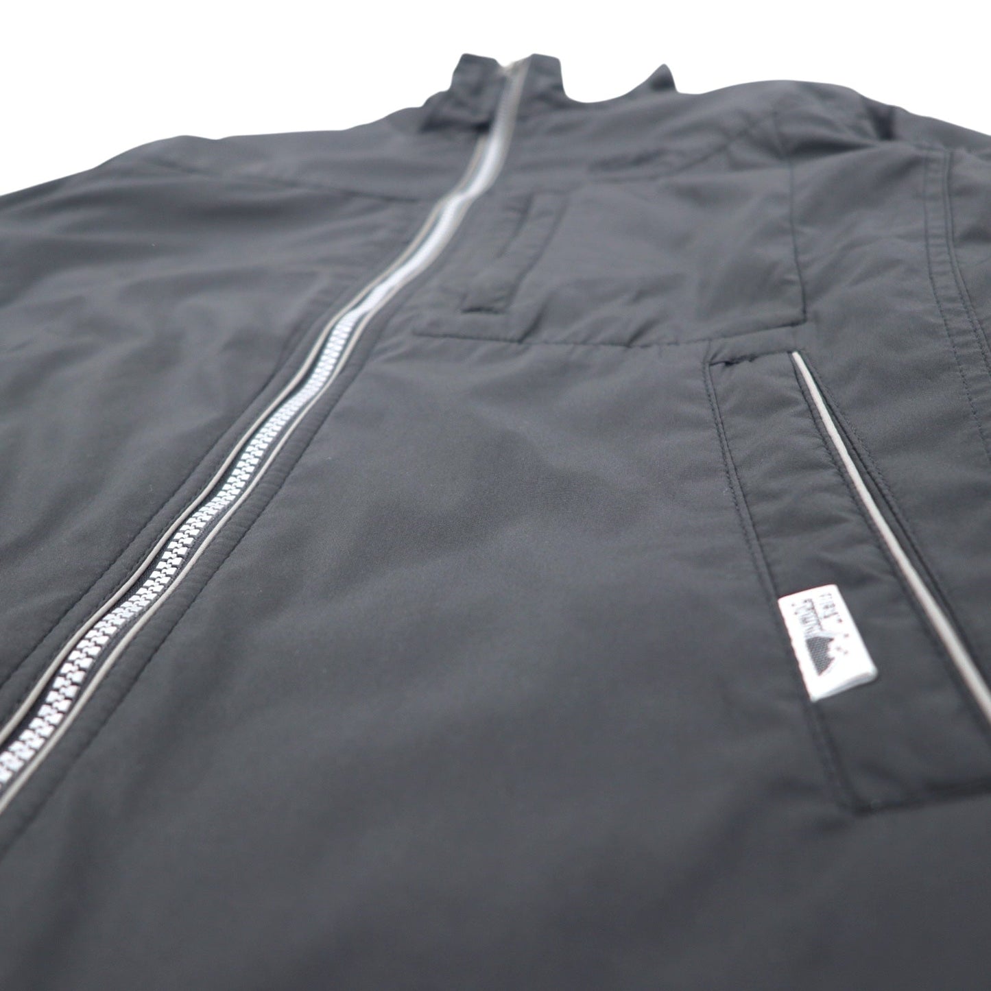 FIRST DOWN ナイロンジャケット M ブラック ポリエステル フリースライナー ドローコード