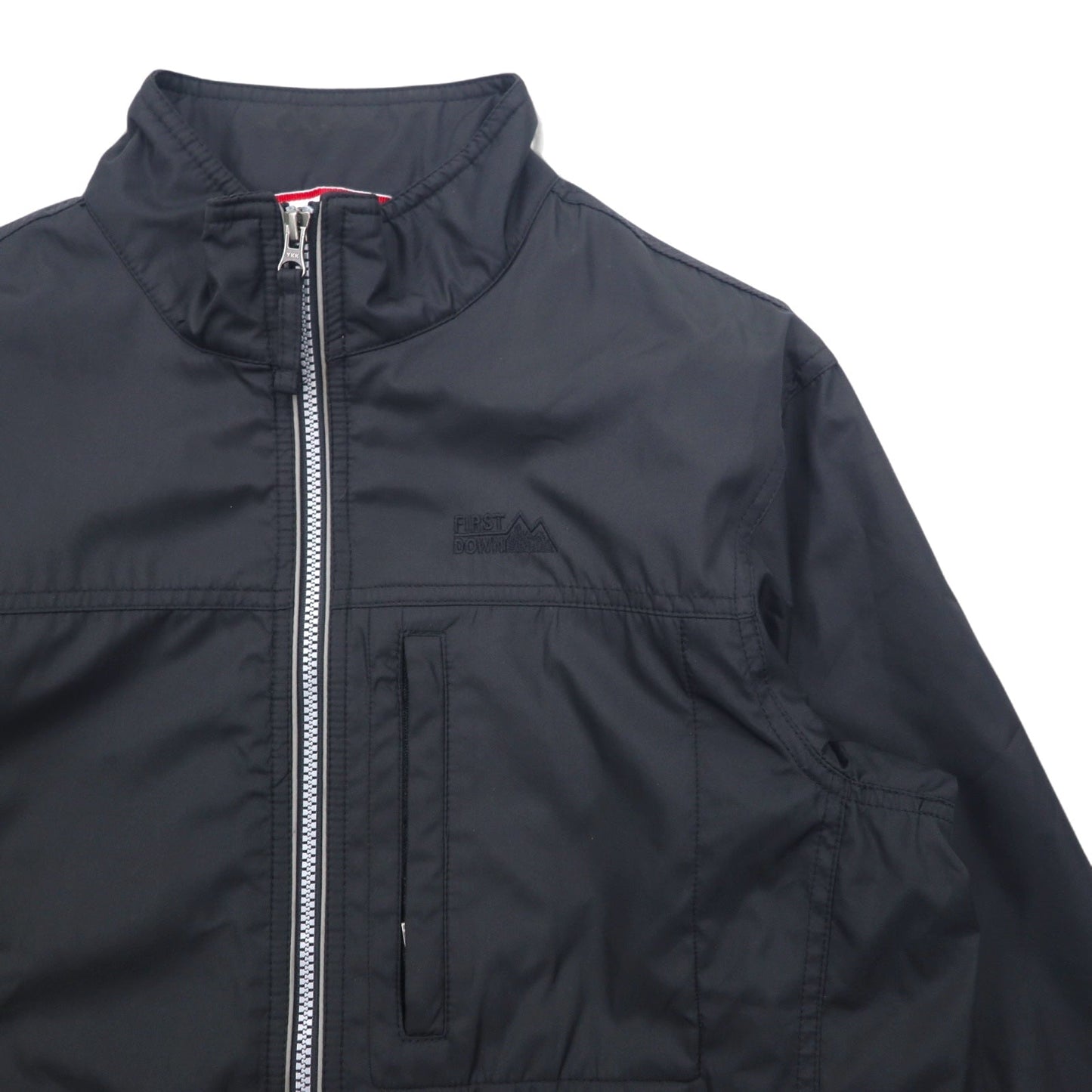 FIRST DOWN ナイロンジャケット M ブラック ポリエステル フリースライナー ドローコード