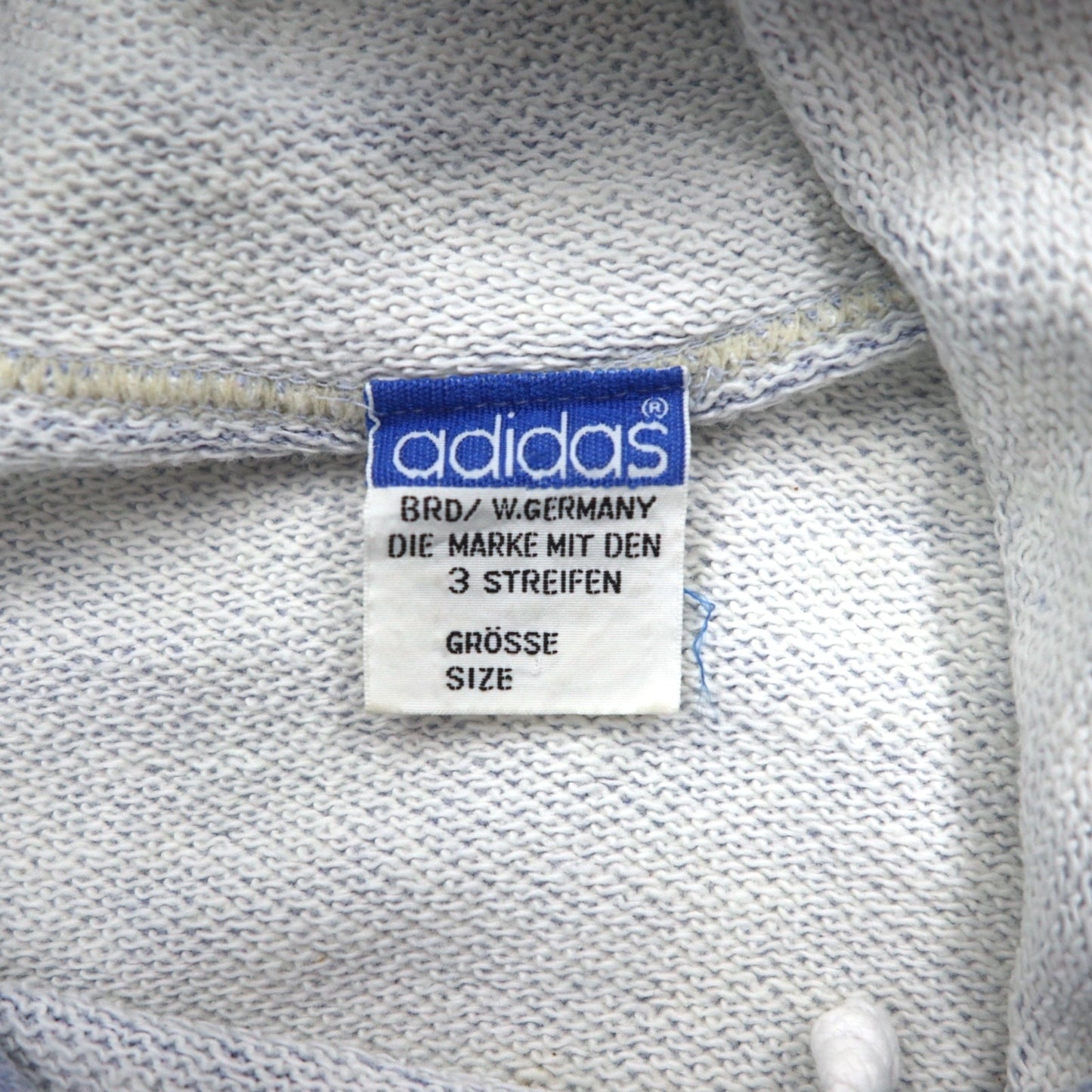 adidas 西ドイツ製 70年代 デサント社 プルオーバー パーカー L ブルー トレフォイルロゴ