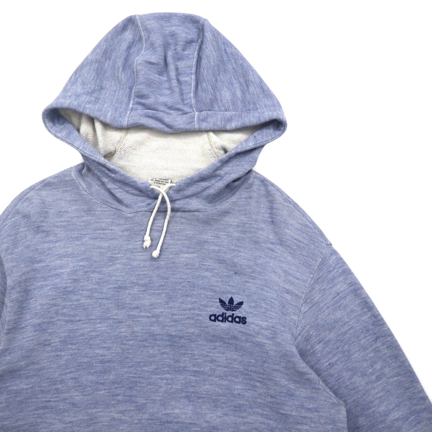 adidas 西ドイツ製 70年代 デサント社 プルオーバー パーカー L ブルー トレフォイルロゴ