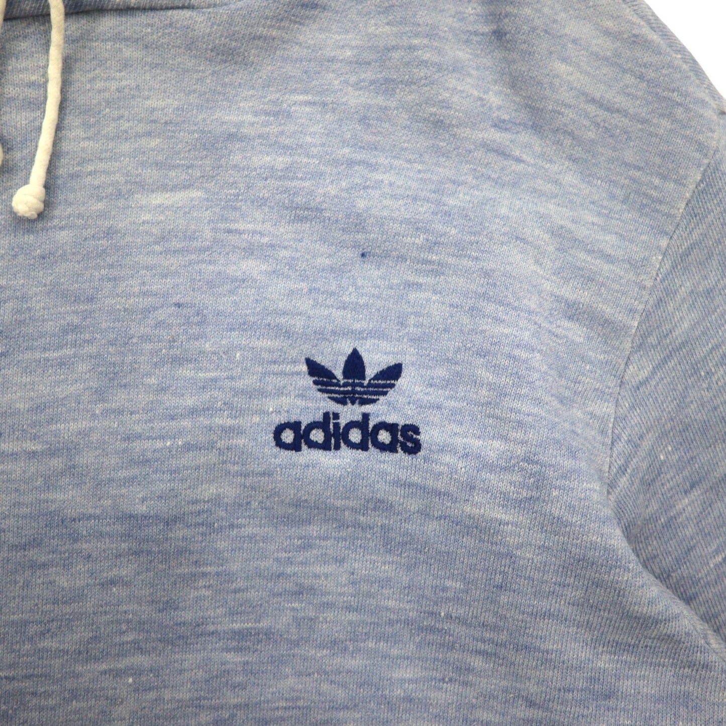 adidas 西ドイツ製 70年代 デサント社 プルオーバー パーカー L ブルー トレフォイルロゴ