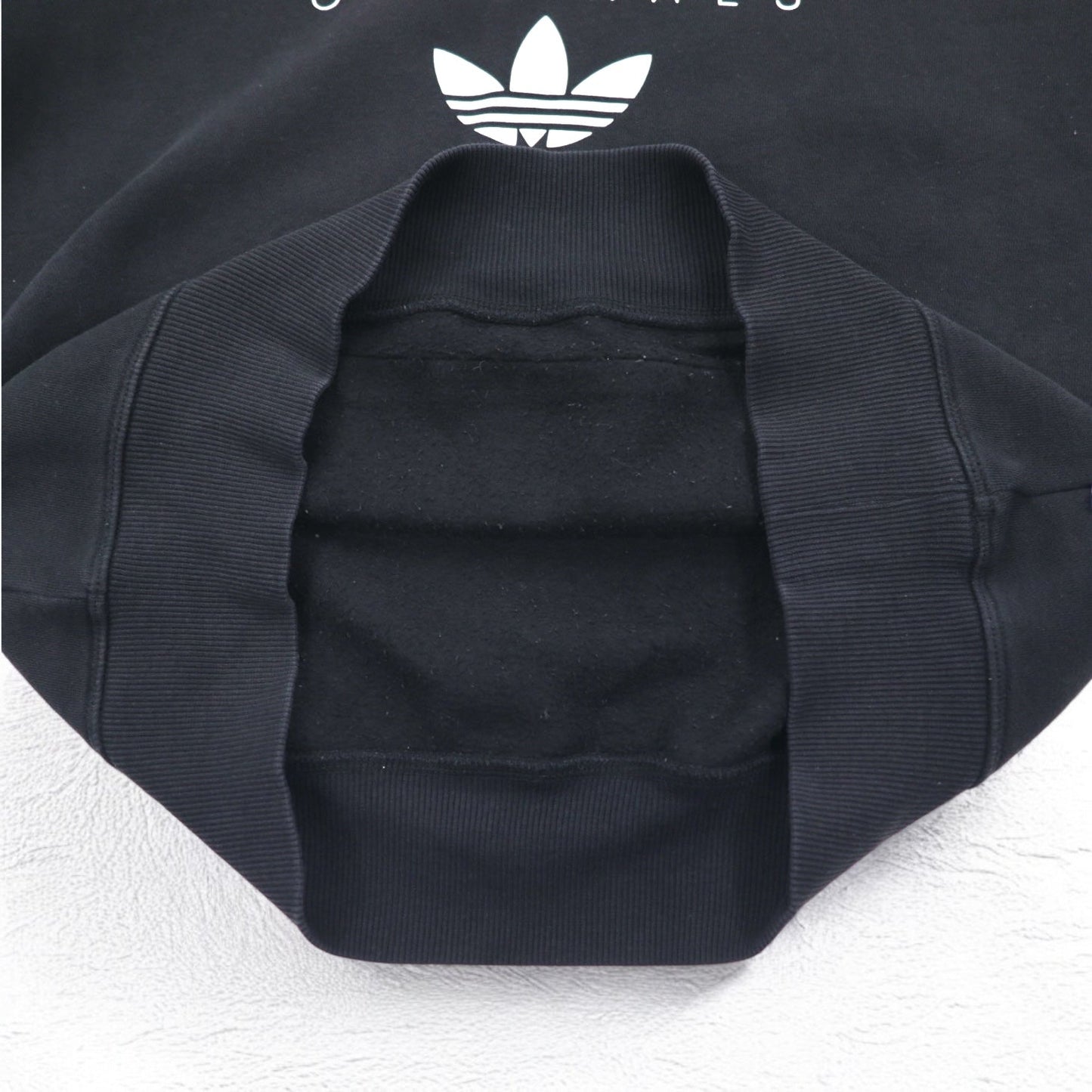 adidas originals トレフォイルロゴ プリント パーカー XL ブラック 裏起毛 AY6630
