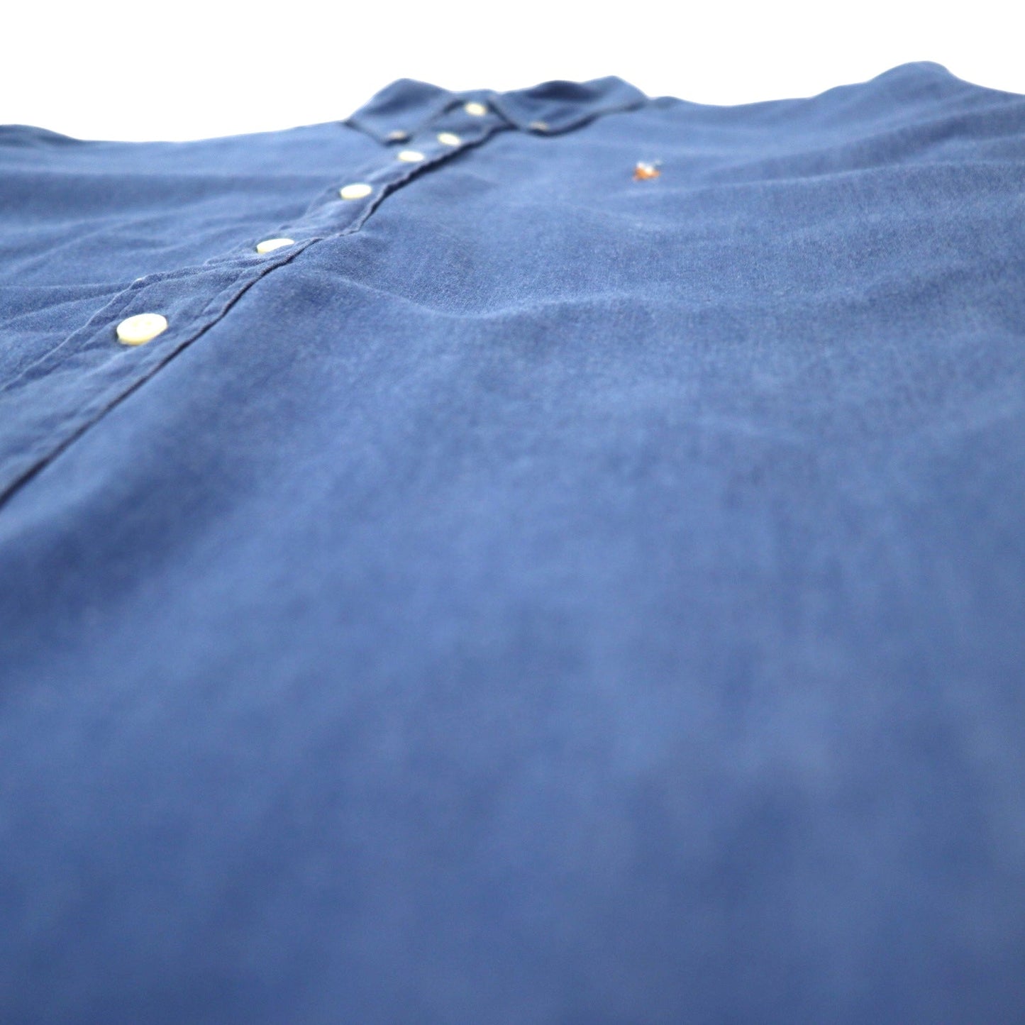 Ralph Lauren 90年代 インディゴ デニム ボタンダウンシャツ 17 34/35 ブルー コットン YARMOUTH スモールポニー 刺繍