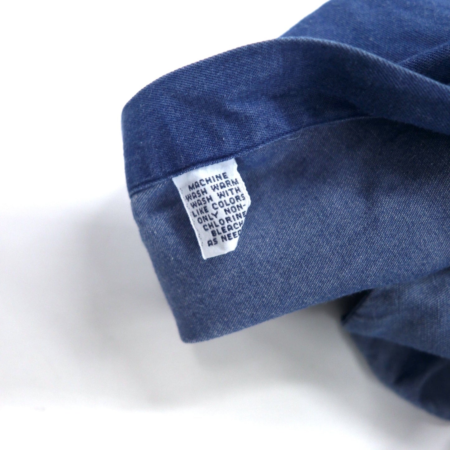 Ralph Lauren 90年代 インディゴ デニム ボタンダウンシャツ 17 34/35 ブルー コットン YARMOUTH スモールポニー 刺繍