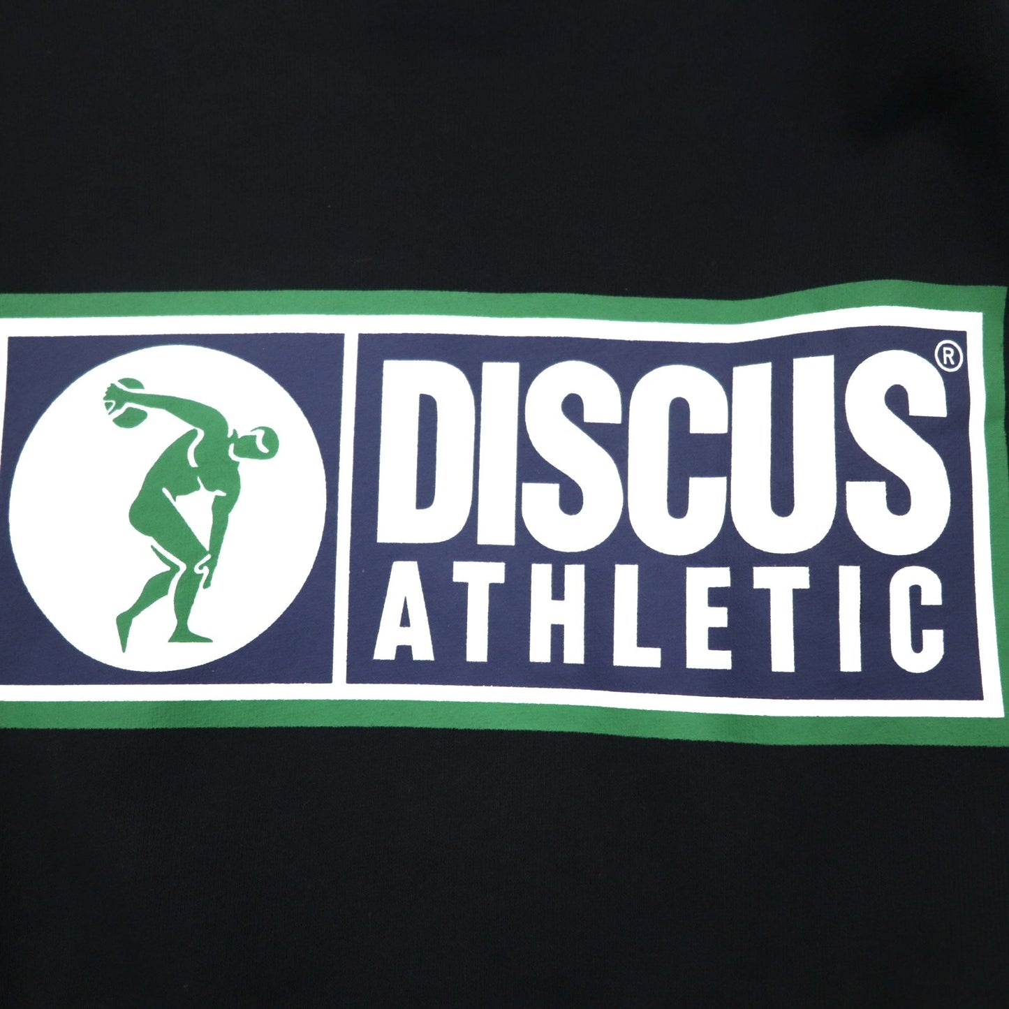 DISCUS ATHLETIC クルーネック スウェット M ブラック コットン  ロゴプリント