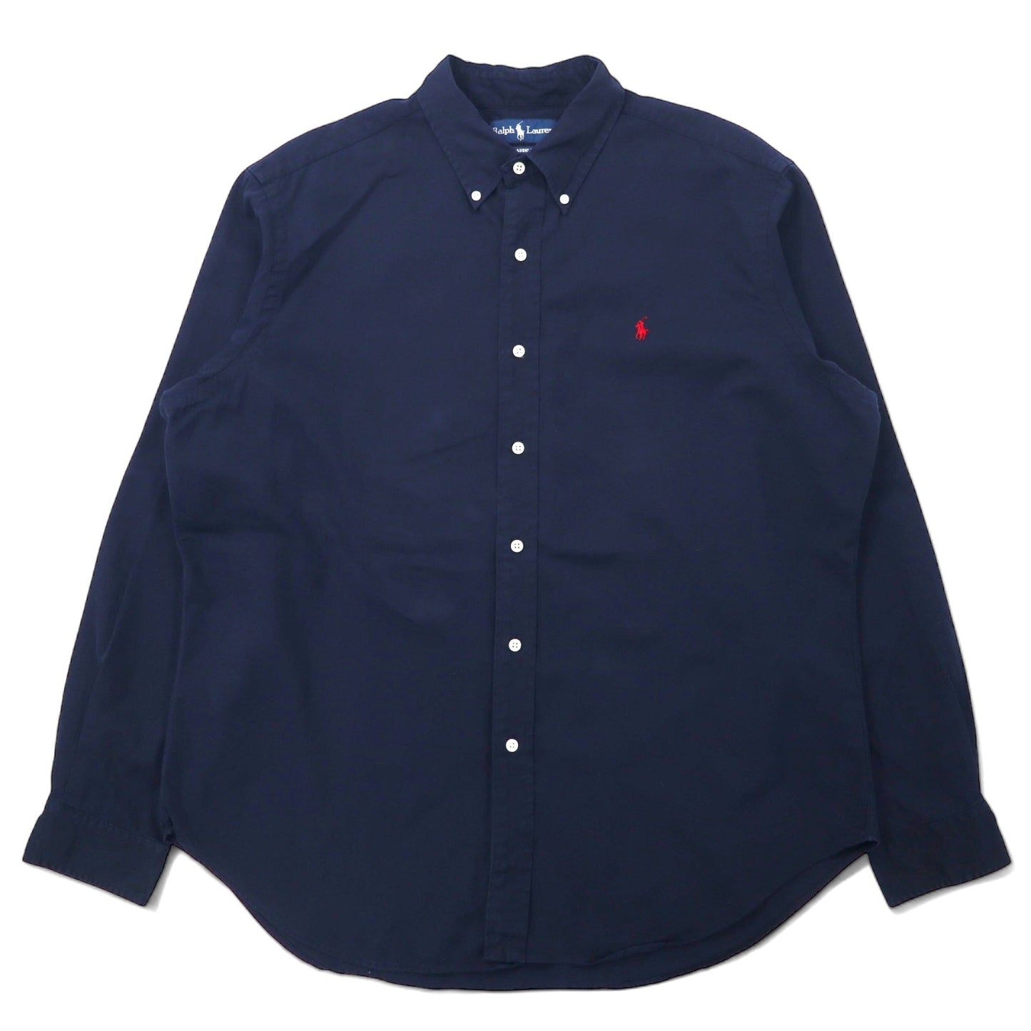 Ralph Lauren 90年代 クラシックフィット ボタンダウンシャツ XL ネイビー コットン スモールポニー 刺繍