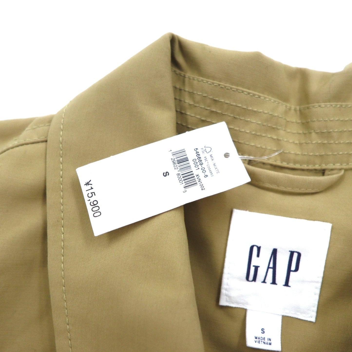 GAP ステンカラーコート S ベージュ コットン LONG MACK JACK 546669-00-6 未使用品
