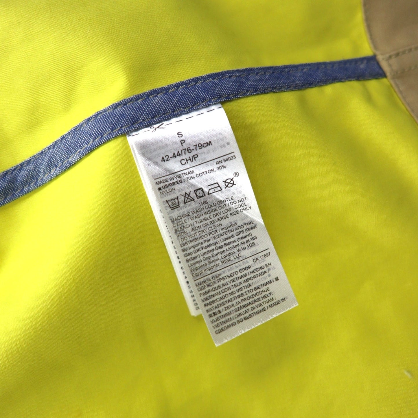 GAP ステンカラーコート S ベージュ コットン LONG MACK JACK 546669-00-6 未使用品