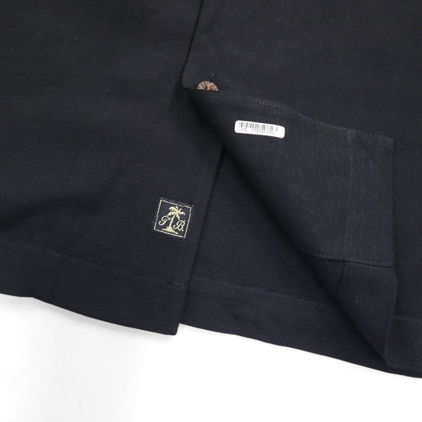 Tommy Bahama シルク 半袖 オープンカラーシャツ 開襟 ボックスシャツ XL ブラック バックロゴ刺繍