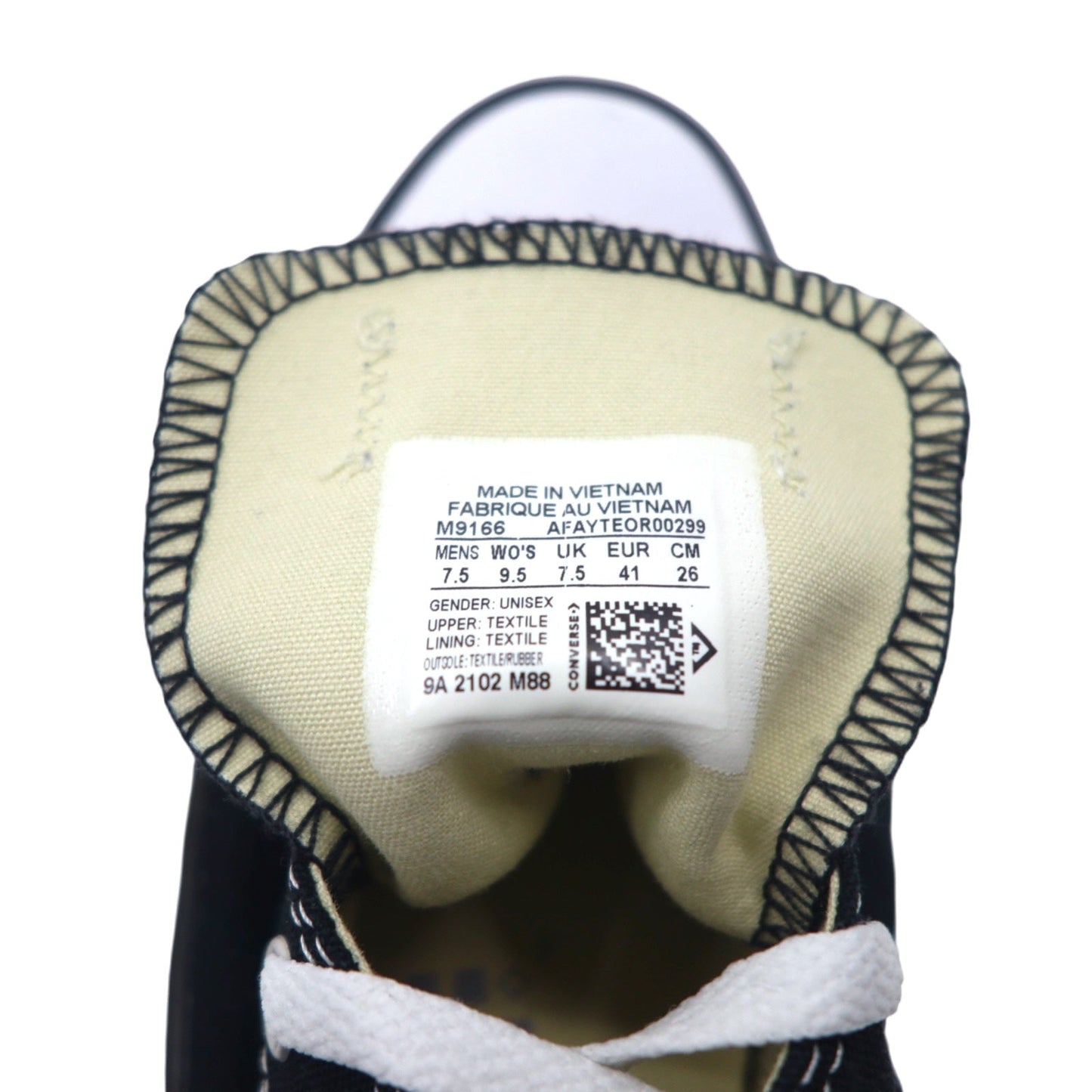 CONVERSE オールスター ローカット キャンバス スニーカー 26cm ブラック コットン CANVAS ALL STAR OX M9166