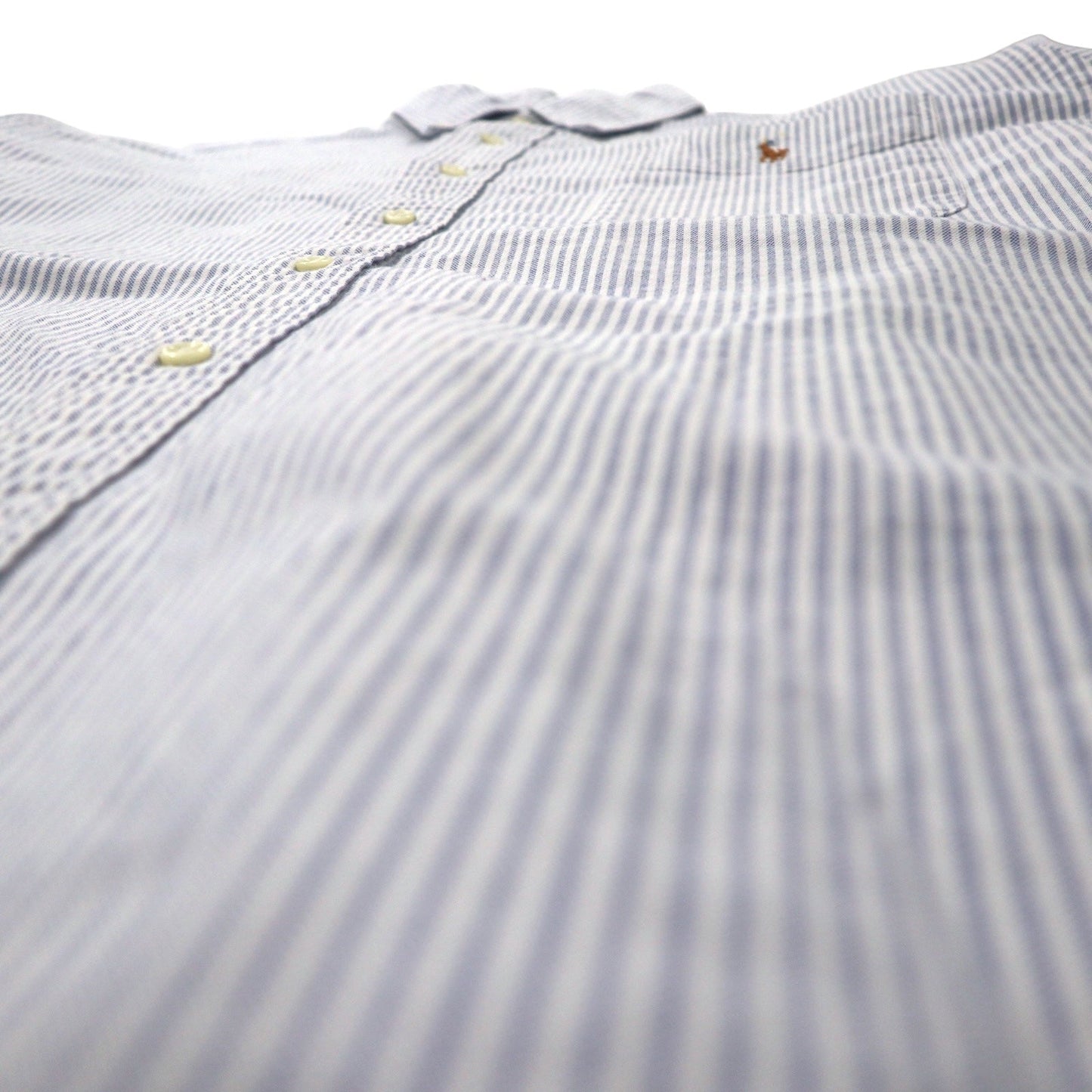 Ralph Lauren 90年代 オックスフォード ボタンダウンシャツ XL ブルー ストライプ コットン CLASSIC FIT スモールポニー 刺繍