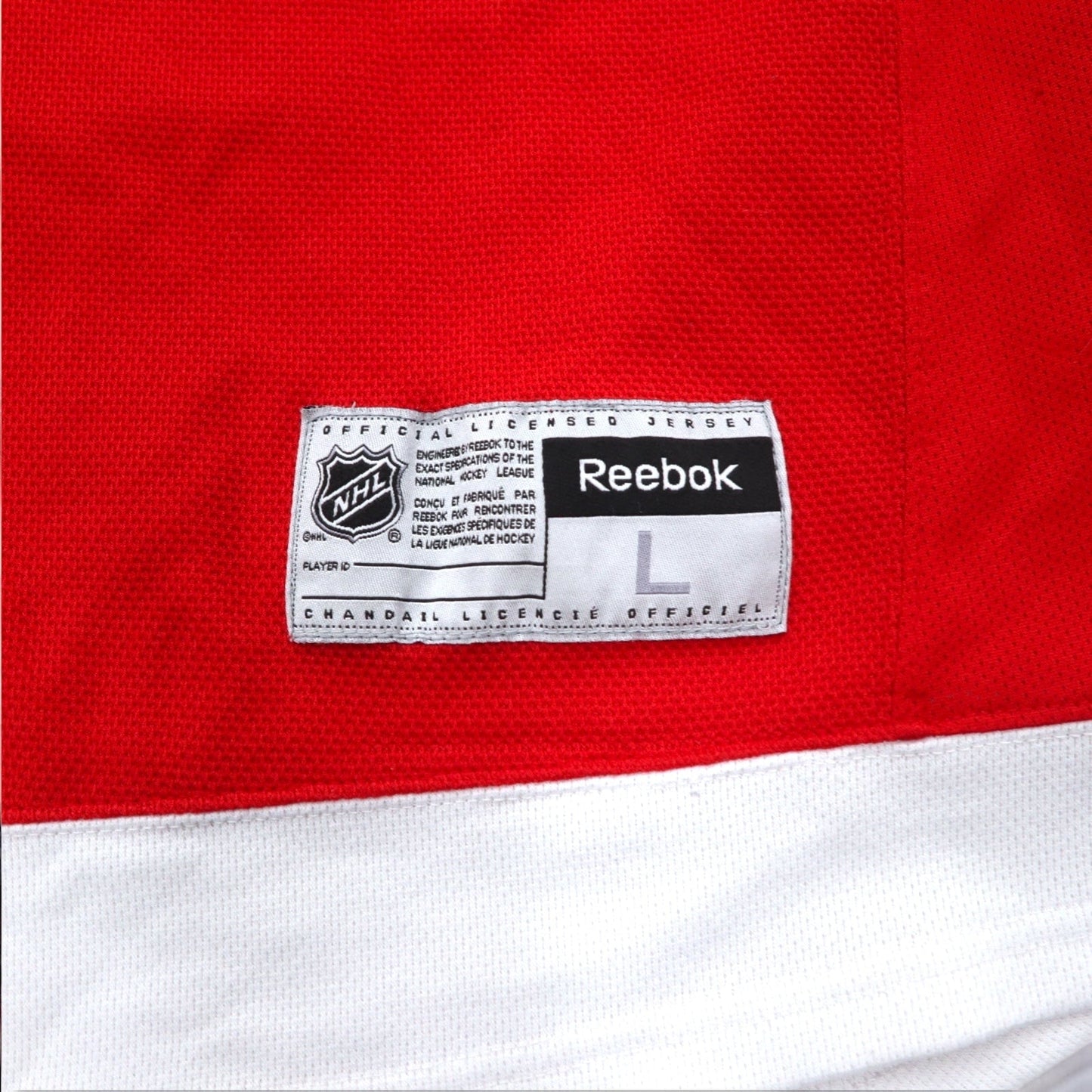 Reebok ゲームシャツ ホッケーシャツ L レッド メッシュ NHL RED WINGS ナンバリング ZETTERBERG