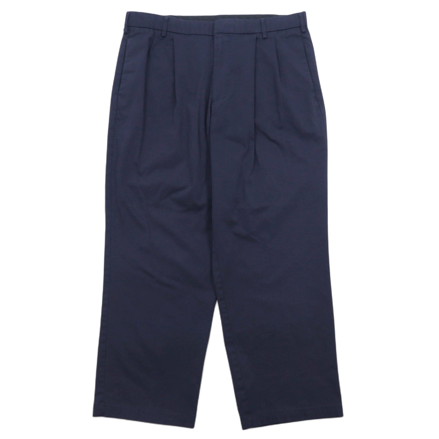 DOCKERS ( Levi's ) タック ワイド チノパンツ 36 ネイビー コットン PLEATED RELAXED FIT