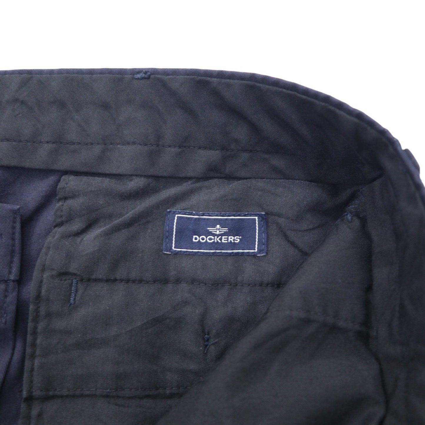 DOCKERS ( Levi's ) タック ワイド チノパンツ 36 ネイビー コットン PLEATED RELAXED FIT