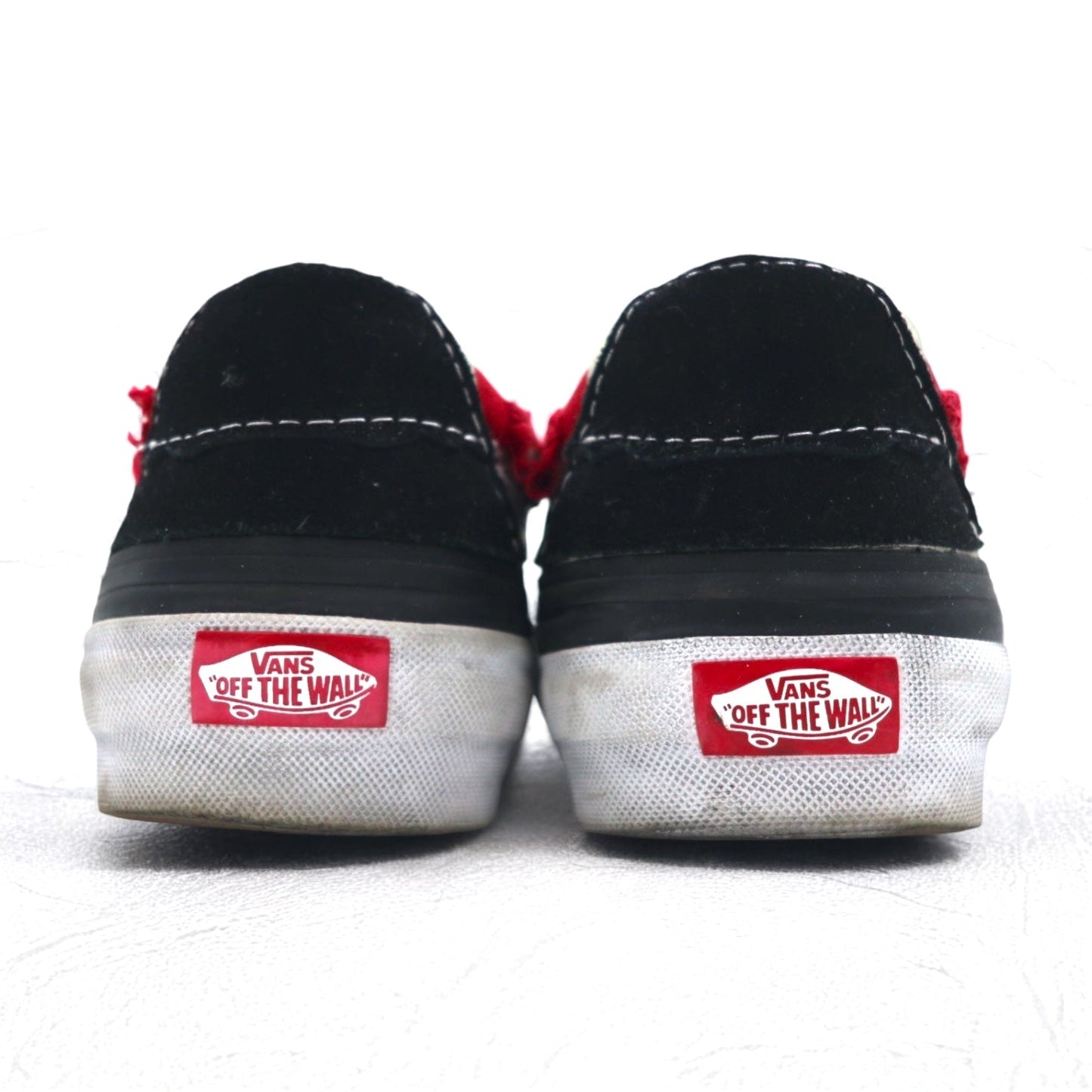 VANS スケートロー リコントラクト SK8-LOW RECONSTRUCT ダメージ加工 スニーカー26.5cm ブラック レッド VN0009QS455