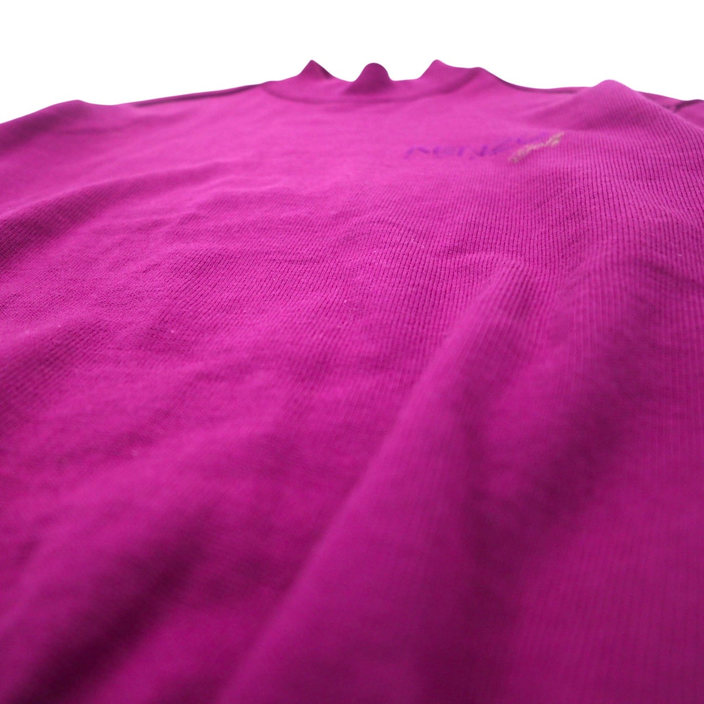 KENZO GOLF 90年代 モックネック ハイゲージニット セーター S パープル ウール ワンポイントロゴ刺繍 日本製