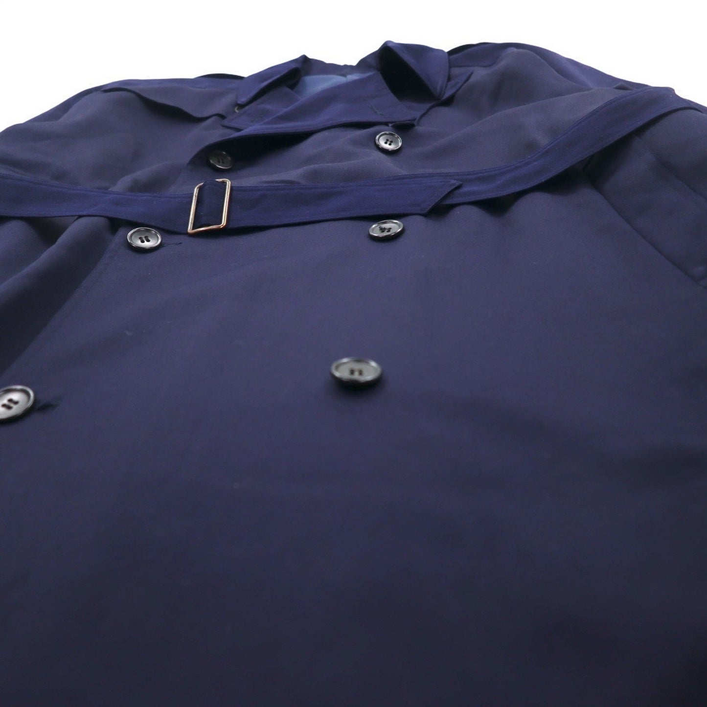 NOIL ダブルブレスト トレンチコート L ネイビー ウール ベルト付き