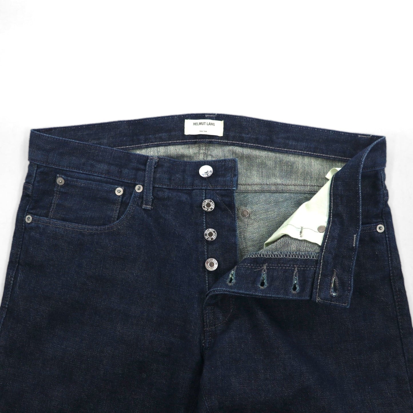 HELMUT LANG USA製 リジッド デニムパンツ M インディゴ ブルー ボタンフライ 706HM225