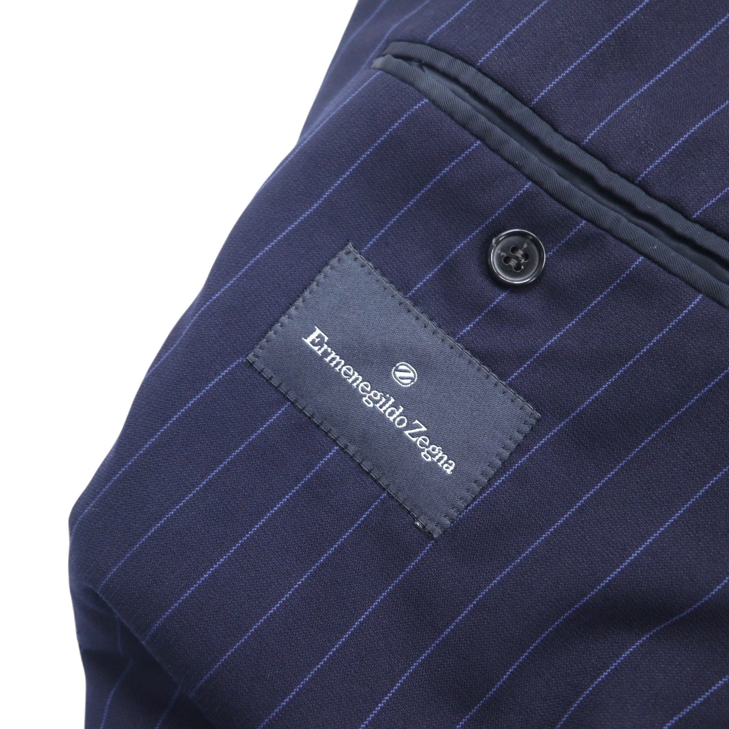 Ermenegildo Zegna スイス製 3B テーラードジャケット L ネイビー ウール ストライプ