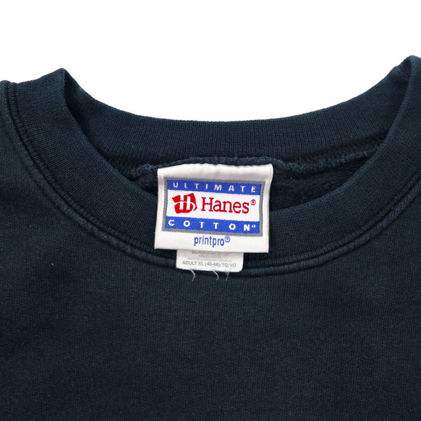 Hanes 90年代 プリントスウェット XL ブラック コットン CLOVIS WEST SOFTBALL ビッグサイズ