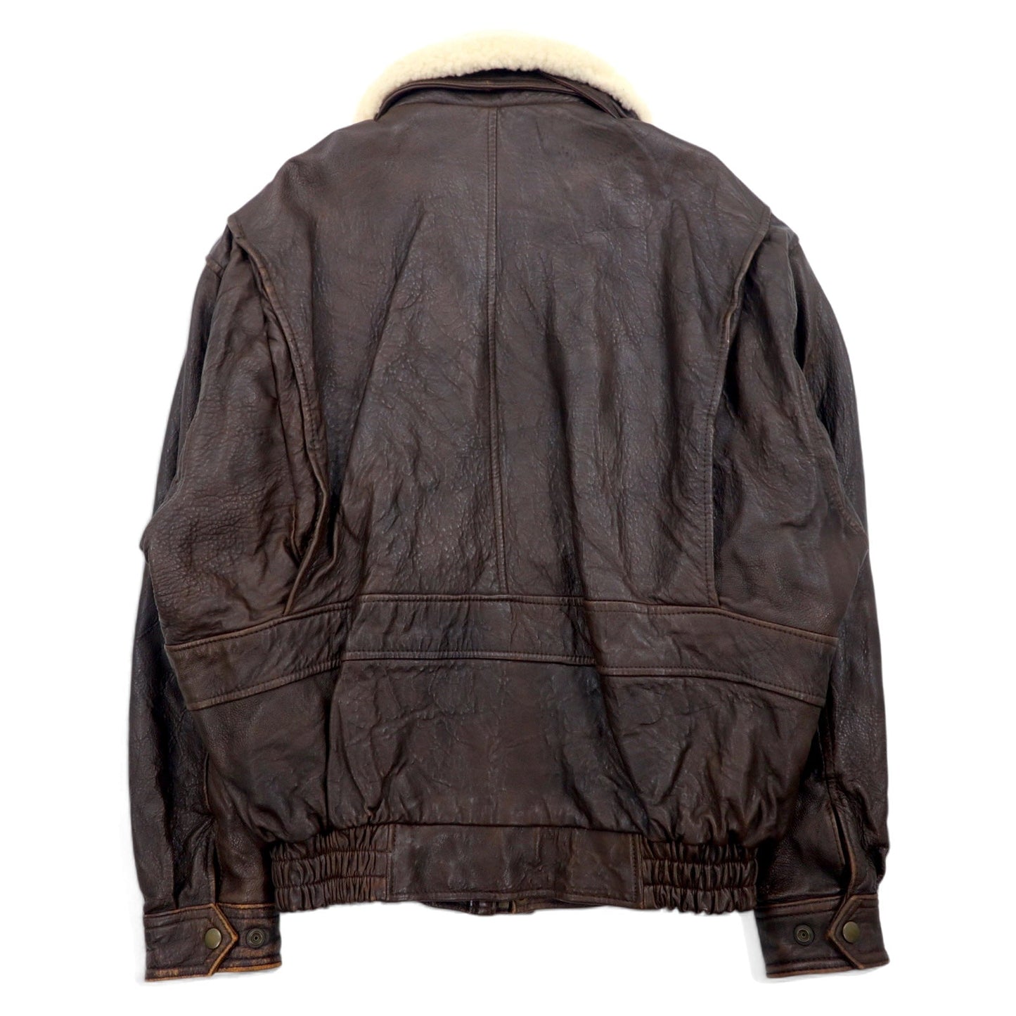 FLIGHT JACKET USA ラムレザー G-1 フライトジャケット ボンバージャケット L ブラウン 羊革 襟ボア着脱可能