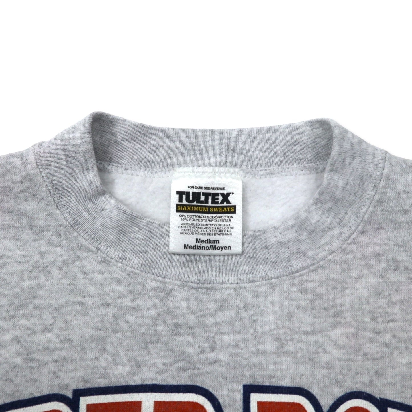 TULTEX 00年代 プリント スウェット M グレー コットン 裏起毛 SUPER BOWL メキシコ製