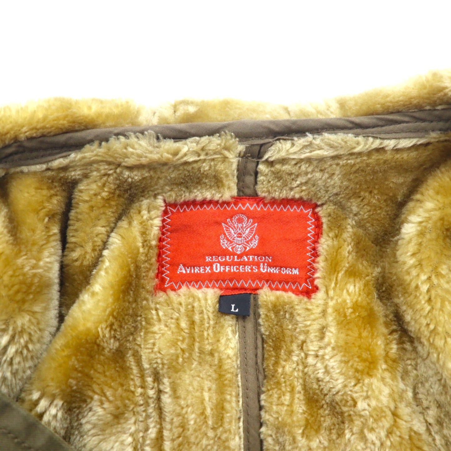 AVIREX フェイクムートン M-51 モッズコート L ブラウン ポリエステル ファー 着脱式 EXTREME COLD WEATHER 612230