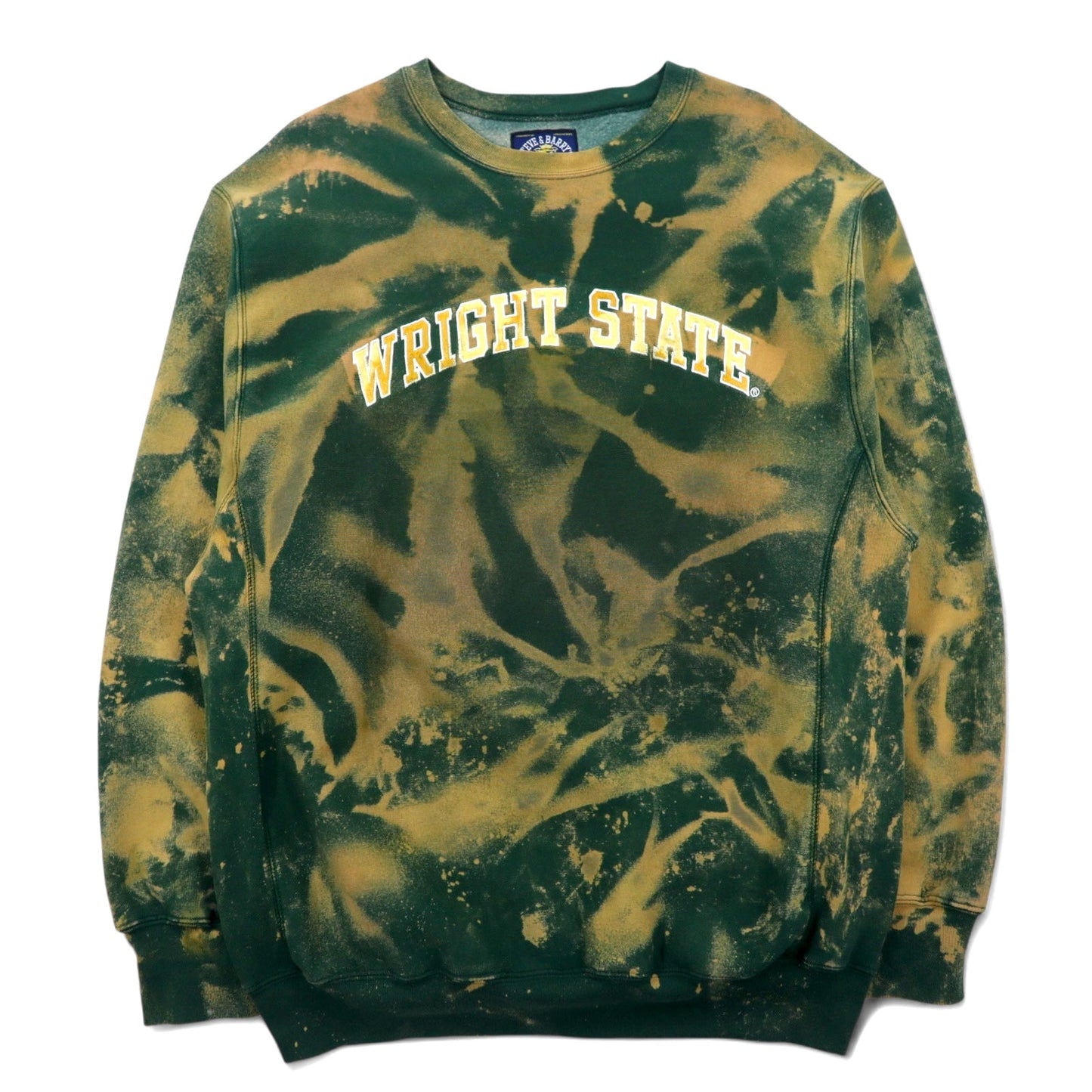 90年代 STEVE & BARRY’S リバースウィーブ REVERSE WEAVE スウェット XL グリーン コットン タイダイ 裏起毛 カレッジ WRIGHT STATE アーチロゴ