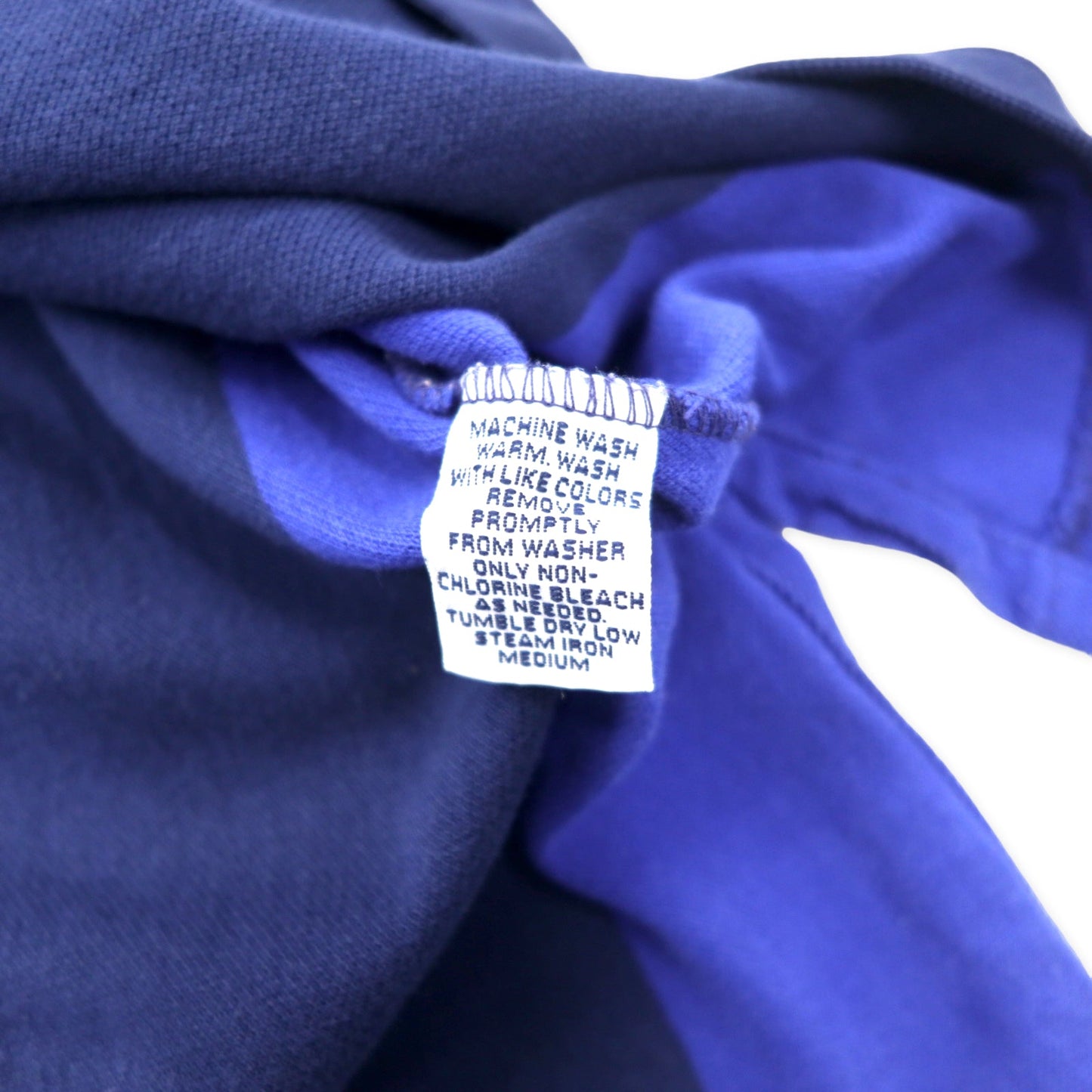 Polo by Ralph Lauren USA製 長袖ポロシャツ ラガーシャツ L ネイビー ブルー ストライプ コットン スモールポニー刺繍 ビッグサイズ