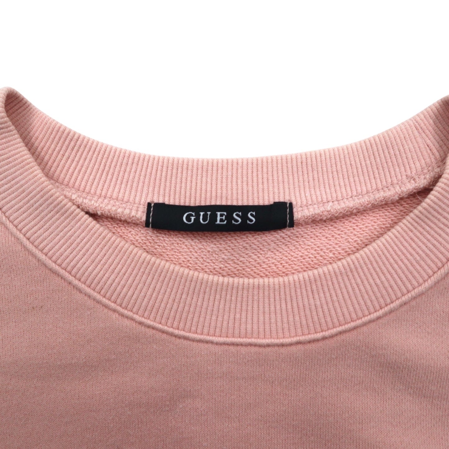 GUESS JEANS U.S.A. エンボスロゴ クルーネック スウェット M ピンク コットン