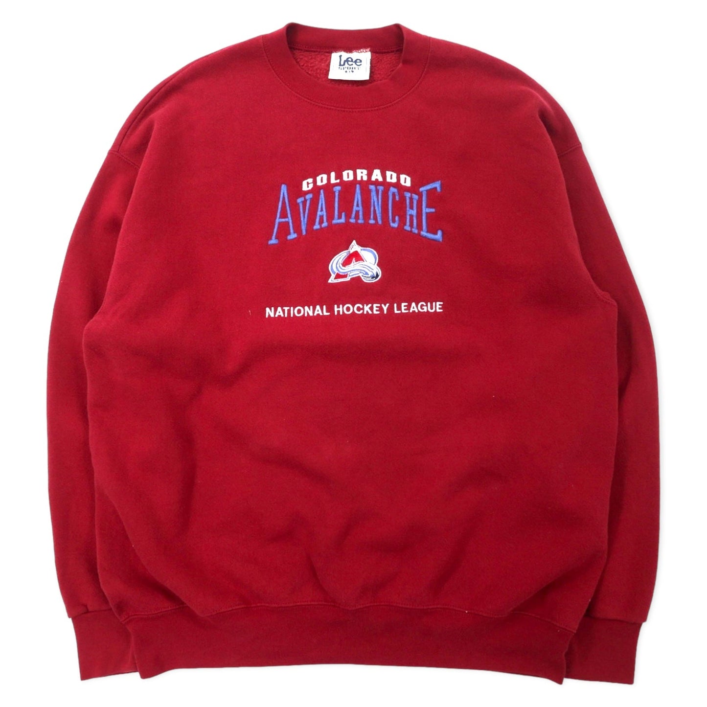 Lee SPORT USA製 90年代 NHL 刺繍 スウェット XL レッド コットン COLORADO AVALANCHE ビッグサイズ