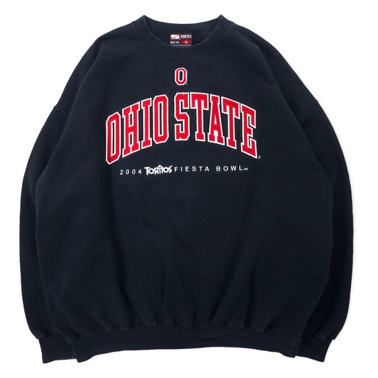 SPORTEX USA製 カレッジ 刺繍 スウェット XL ブラック コットン OHIO STATE ビッグサイズ