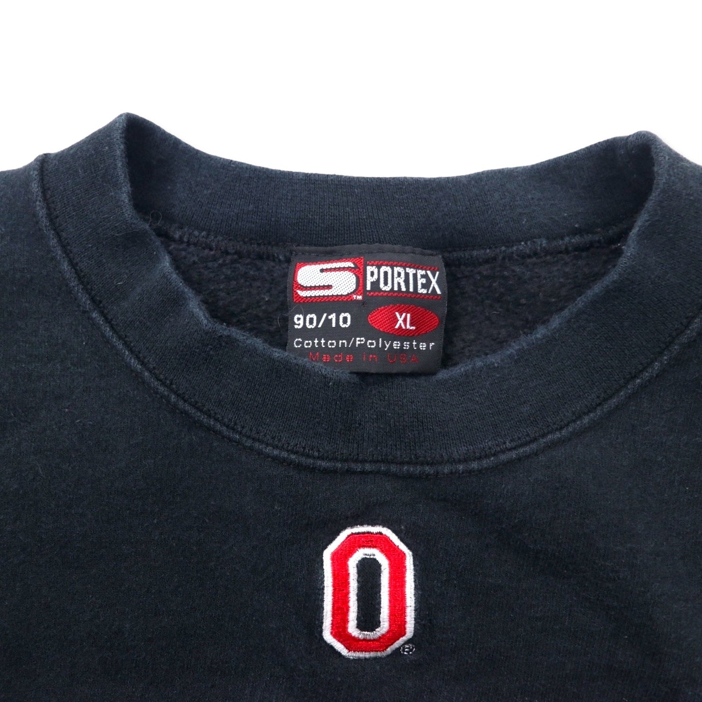 SPORTEX USA製 カレッジ 刺繍 スウェット XL ブラック コットン OHIO STATE ビッグサイズ