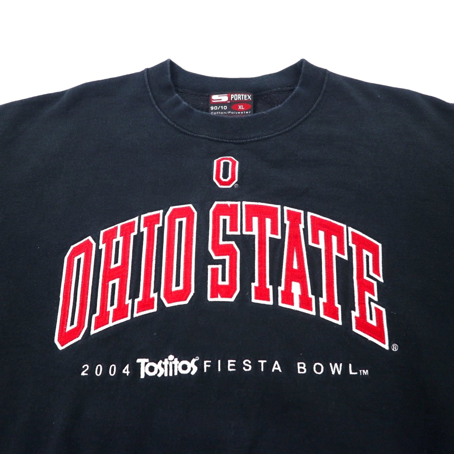 SPORTEX USA製 カレッジ 刺繍 スウェット XL ブラック コットン OHIO STATE ビッグサイズ