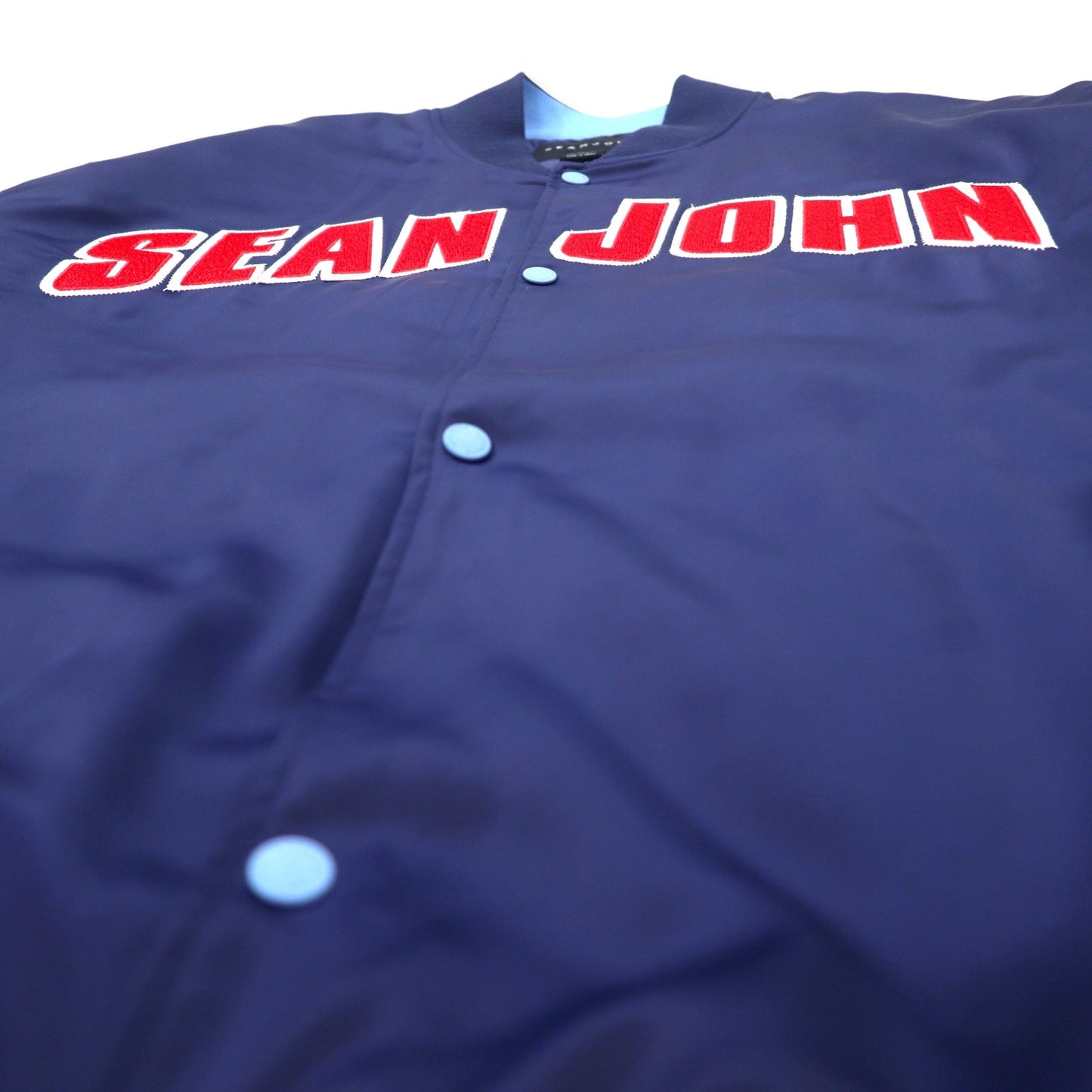 SEAN JOHN スタジャン 4XL ネイビー ポリエステル 中綿 キルティングライナー ビッグサイズ