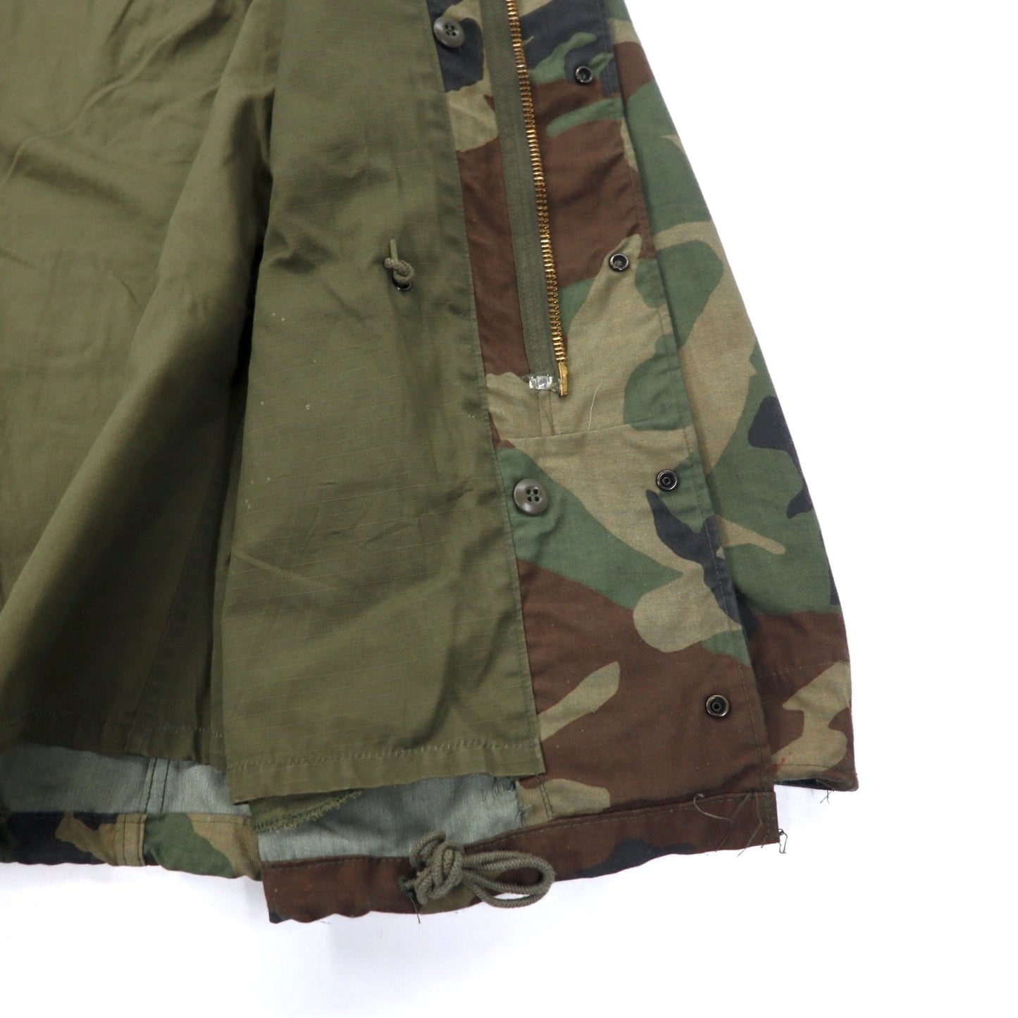 US ARMY 80年代 M-65 フィールドジャケット M カーキ カモフラ コットン パーカー収納式 ミリタリー 8415-01-099-7835 WINFIELD MFG.
