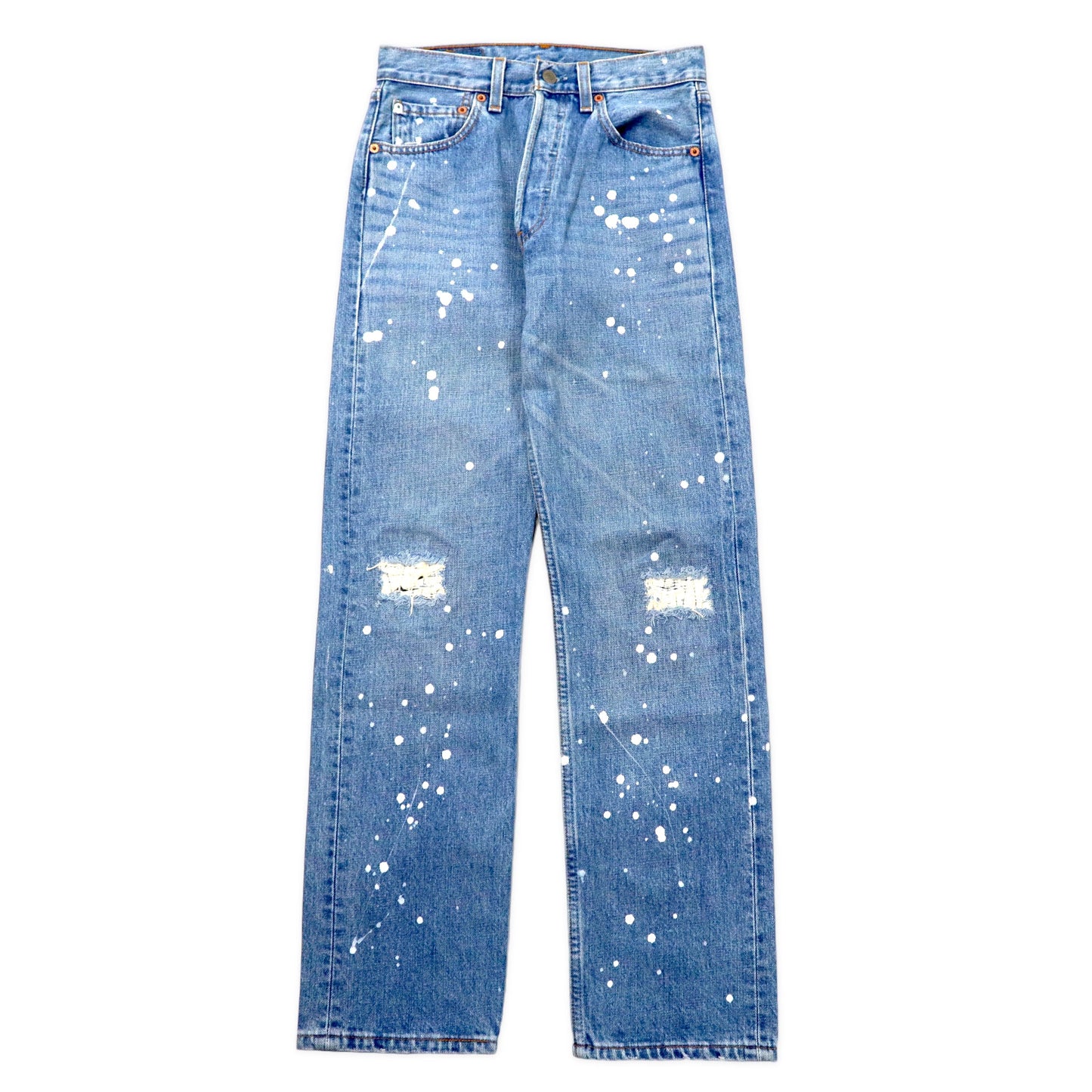 Levi's USA製 90年代 501 デニムパンツ 28 ブルー ペイント ダメージ加工