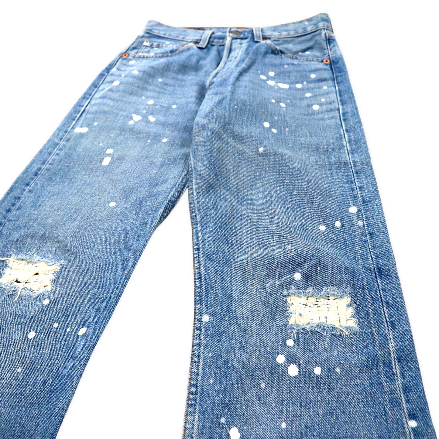 Levi's USA製 90年代 501 デニムパンツ 28 ブルー ペイント ダメージ加工