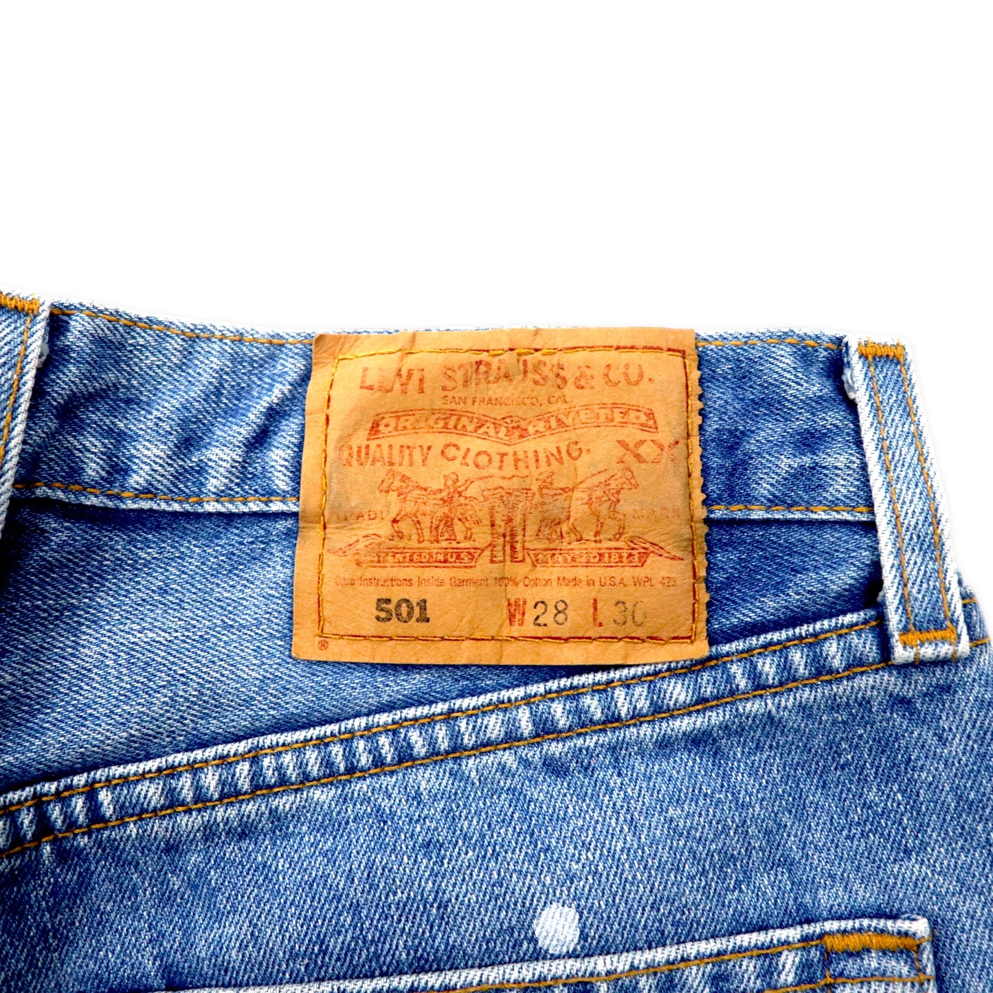 Levi's USA製 90年代 501 デニムパンツ 28 ブルー ペイント ダメージ加工