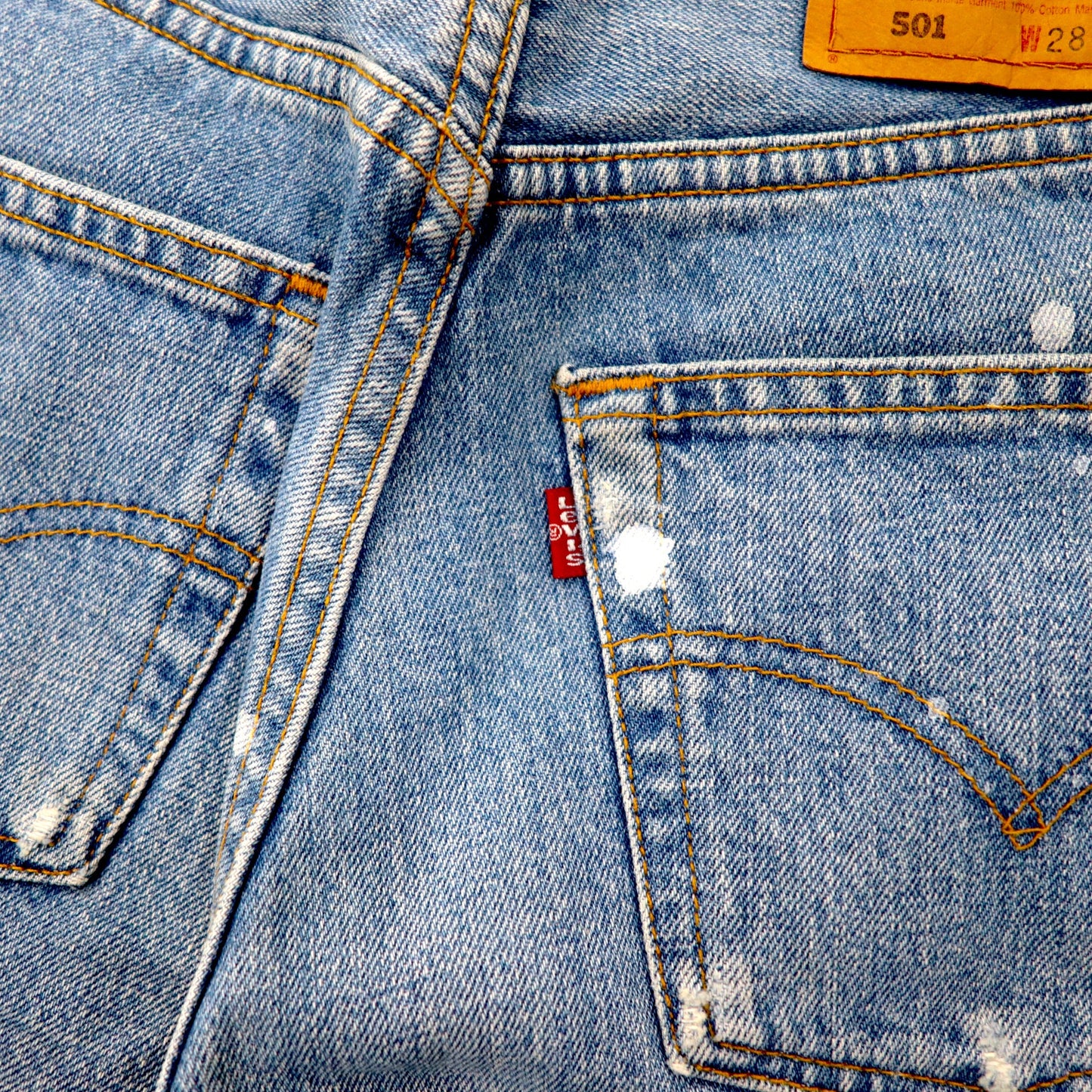 Levi's USA製 90年代 501 デニムパンツ 28 ブルー ペイント ダメージ加工