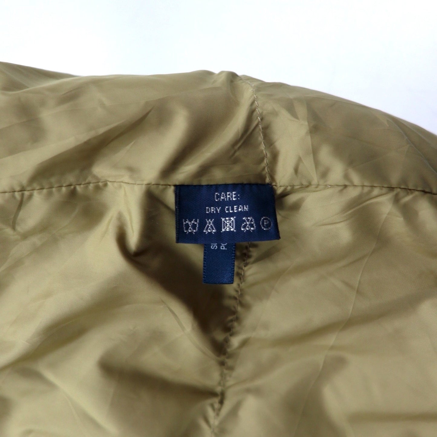 RALPH LAUREN ダウンジャケット S ベージュ ポリエステル ロゴ ベルト バックル ダブルジップ