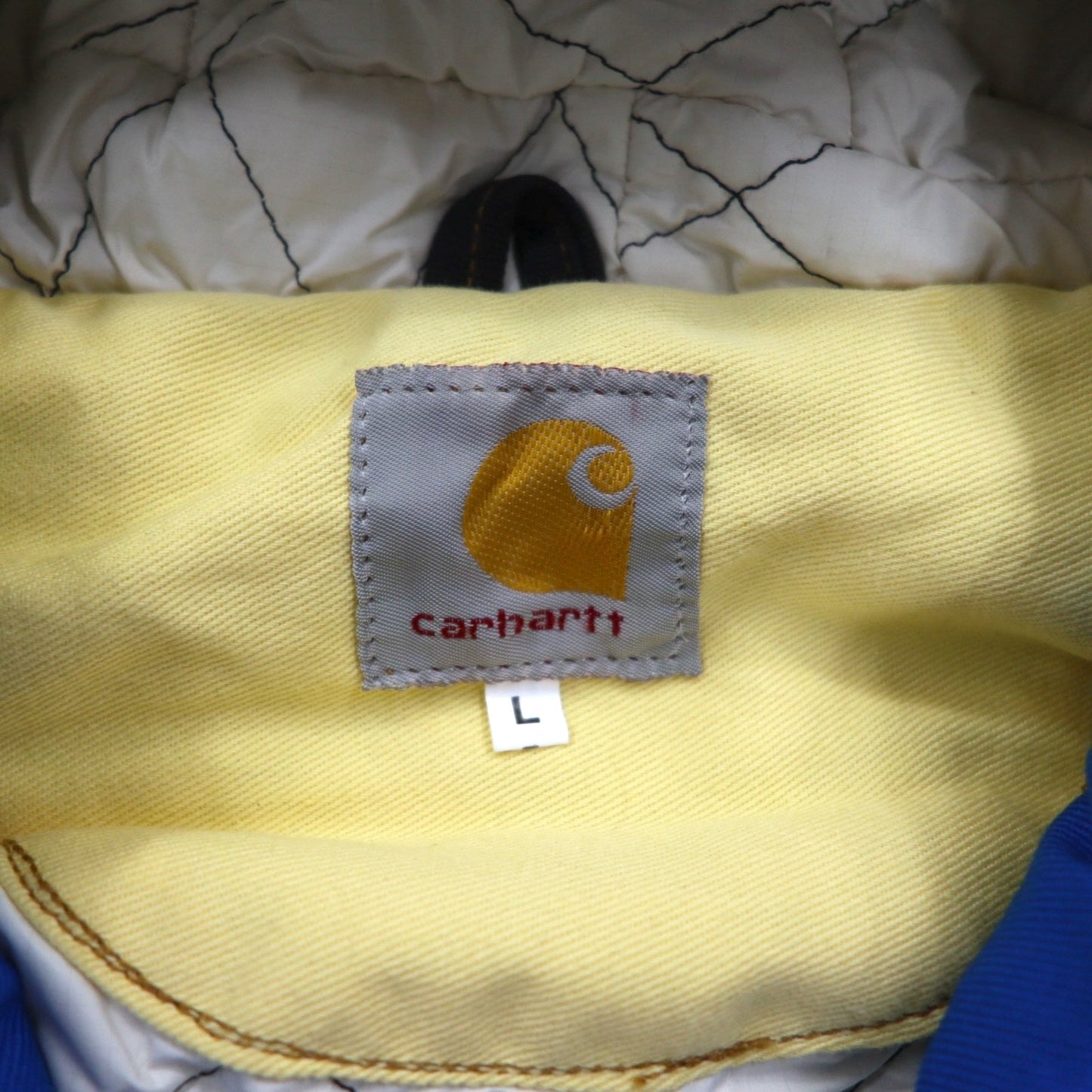 carhartt リメイク 再構築 カラーブロック ダック アクティブジャケット パーカー L マルチカラー クレイジーパターン コットン