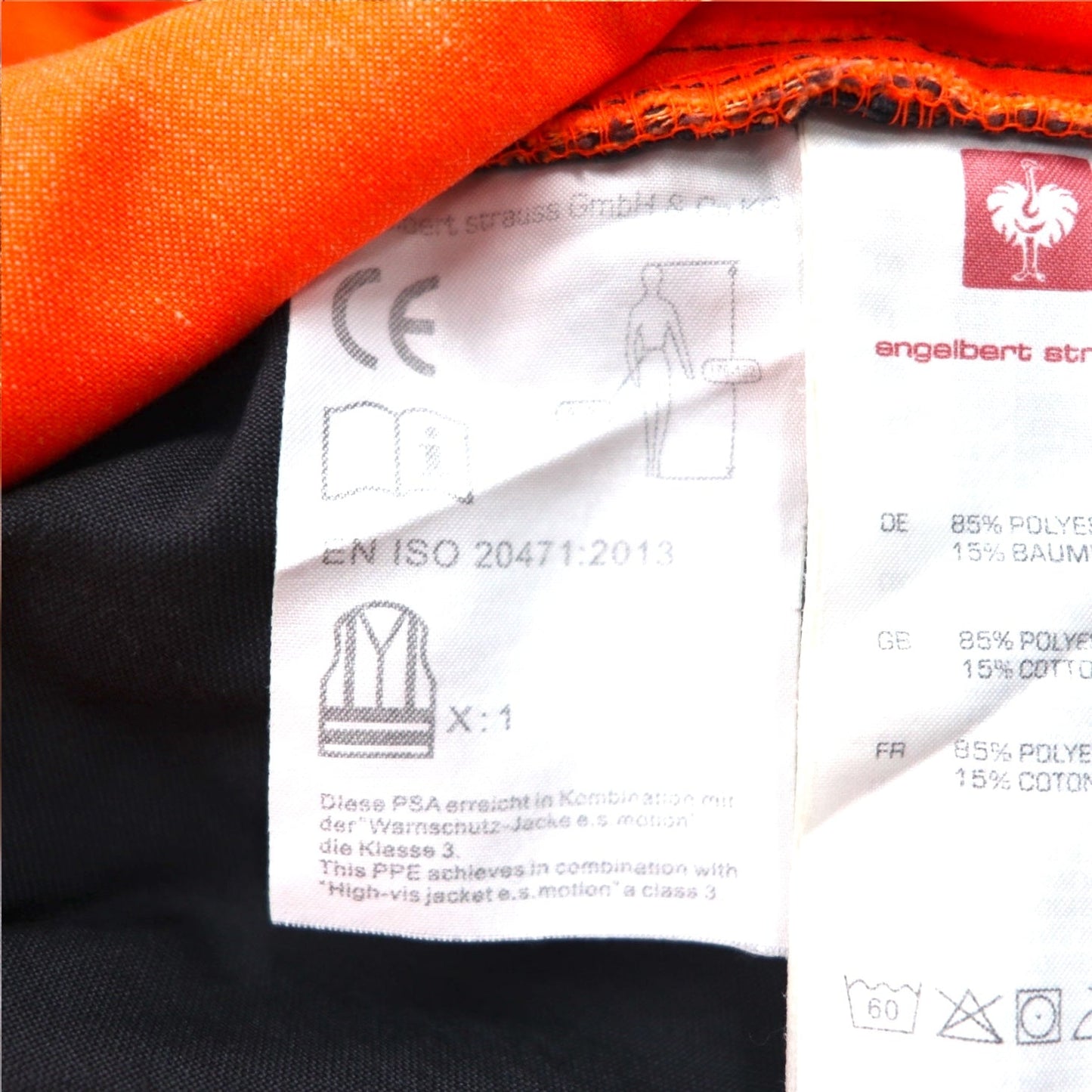 Vintage Euro Work Pants engelbert strauss ユーティリティ ワークパンツ L オレンジ ダブルニー リフレクター