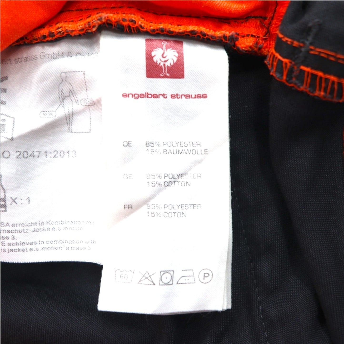 Vintage Euro Work Pants engelbert strauss ユーティリティ ワークパンツ L オレンジ ダブルニー リフレクター