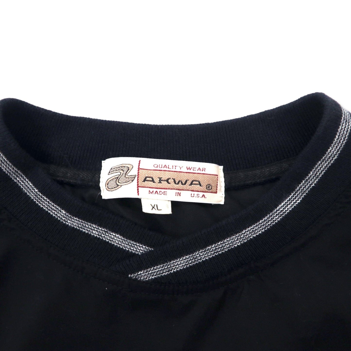 AKWA USA製 ピステ プルオーバー ナイロンジャケット XL ブラック ポリエステル US企業 DUPONT ワンポイント刺繍 ビッグサイズ